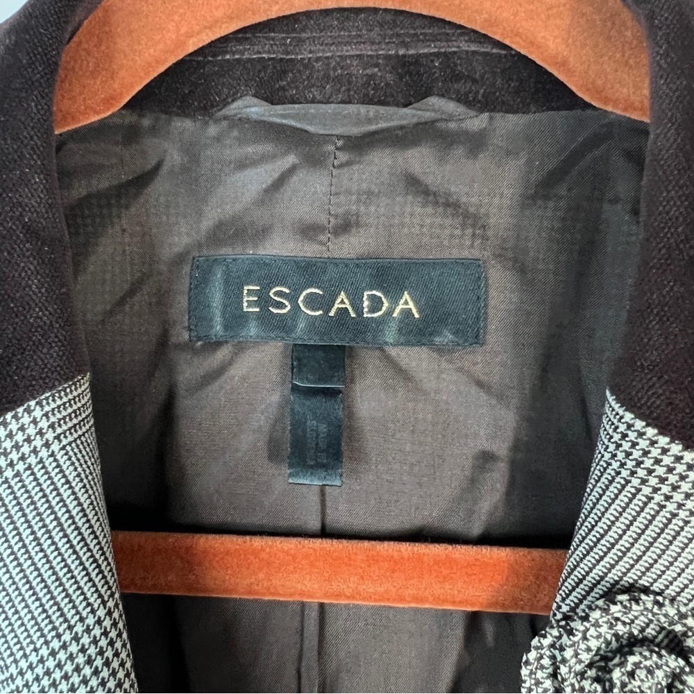 Escada Blazer Houndstooth Blazer Jacket Sz 34 Wool Office Clessic - Picture 13 of 16